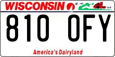 WI license plate 810OFY