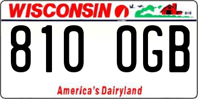 WI license plate 810OGB