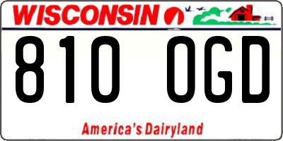 WI license plate 810OGD