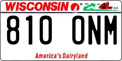 WI license plate 810ONM