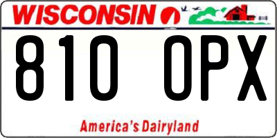 WI license plate 810OPX