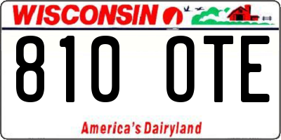 WI license plate 810OTE