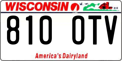 WI license plate 810OTV