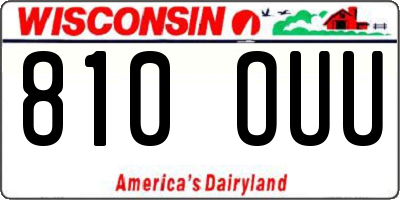 WI license plate 810OUU