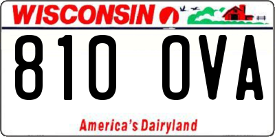 WI license plate 810OVA