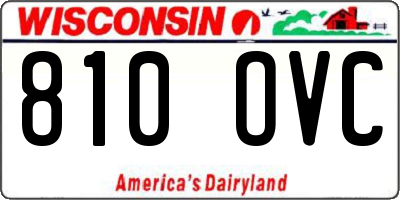 WI license plate 810OVC