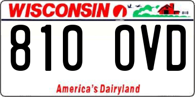 WI license plate 810OVD