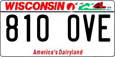 WI license plate 810OVE