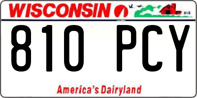 WI license plate 810PCY