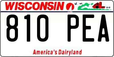 WI license plate 810PEA