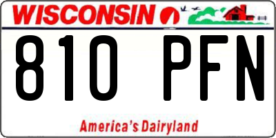 WI license plate 810PFN