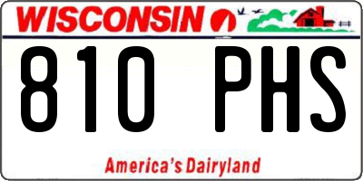 WI license plate 810PHS