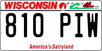 WI license plate 810PIW