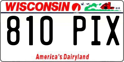 WI license plate 810PIX