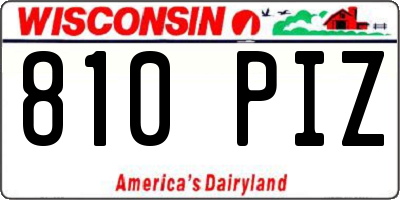 WI license plate 810PIZ