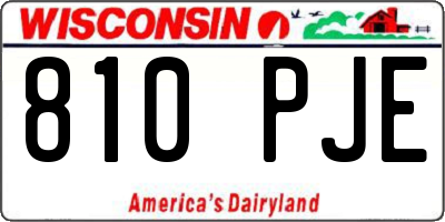 WI license plate 810PJE