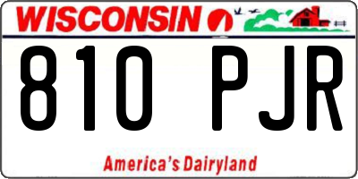WI license plate 810PJR