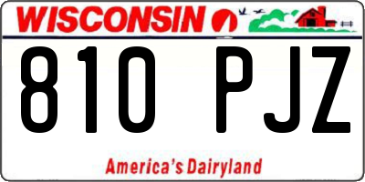 WI license plate 810PJZ