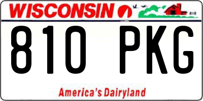 WI license plate 810PKG
