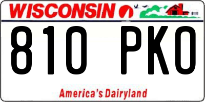 WI license plate 810PKO