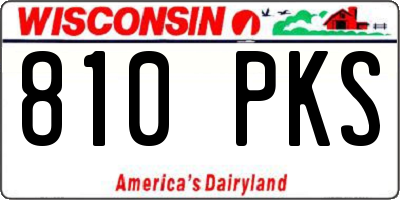 WI license plate 810PKS