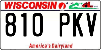 WI license plate 810PKV
