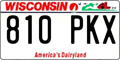 WI license plate 810PKX