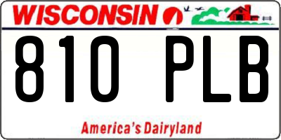 WI license plate 810PLB