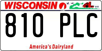 WI license plate 810PLC