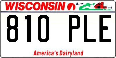 WI license plate 810PLE