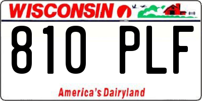 WI license plate 810PLF