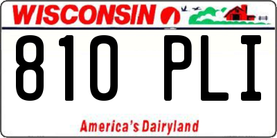 WI license plate 810PLI