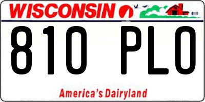 WI license plate 810PLO