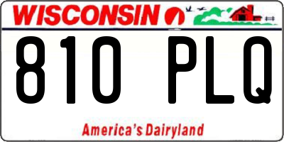 WI license plate 810PLQ