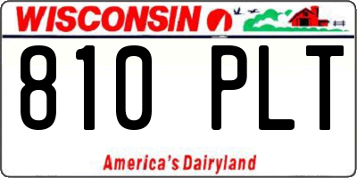 WI license plate 810PLT