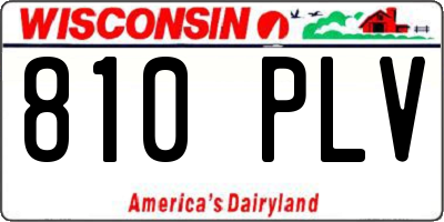 WI license plate 810PLV