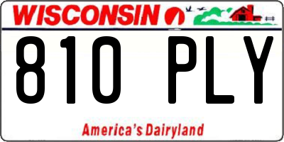 WI license plate 810PLY