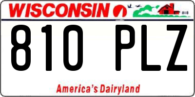 WI license plate 810PLZ