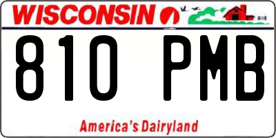 WI license plate 810PMB