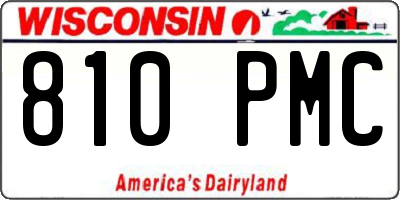 WI license plate 810PMC