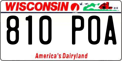 WI license plate 810POA