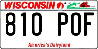 WI license plate 810POF