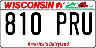 WI license plate 810PRU
