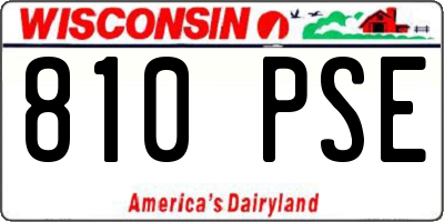 WI license plate 810PSE
