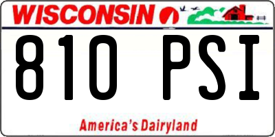 WI license plate 810PSI