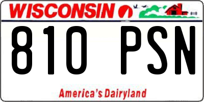 WI license plate 810PSN