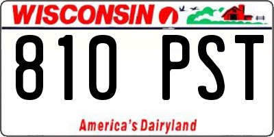 WI license plate 810PST