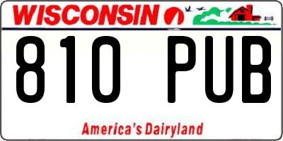WI license plate 810PUB