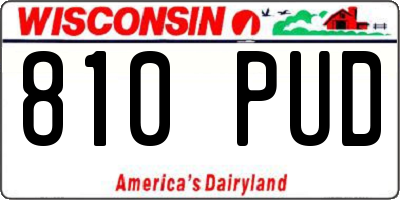 WI license plate 810PUD