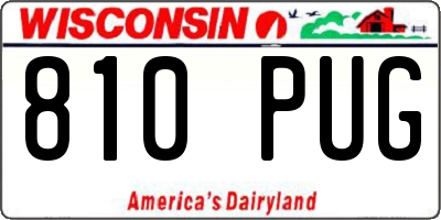 WI license plate 810PUG